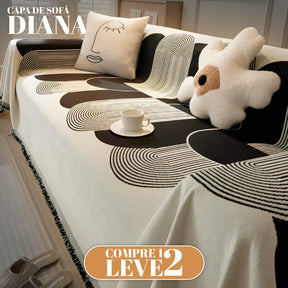 (PAGUE 1, LEVE 2) Capa de Sofá em Chenille com Dupla Face Diana + BRINDE: Tapete de Sala