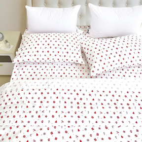 Conjunto de Edredom de Natal em Algodão Egípcio + BRINDES: 2 Almofadas e Capa de Cama