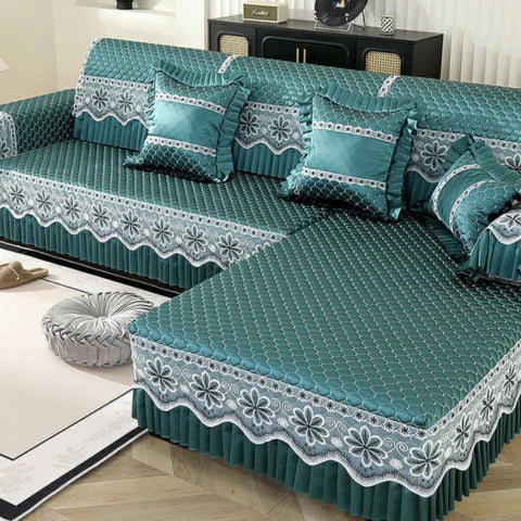 [Pague 1, Leve 2] Capa de Sofá Amélia (A Delicadeza Que Abraça Seu Sofá!) + BRINDE: 2 Fronhas