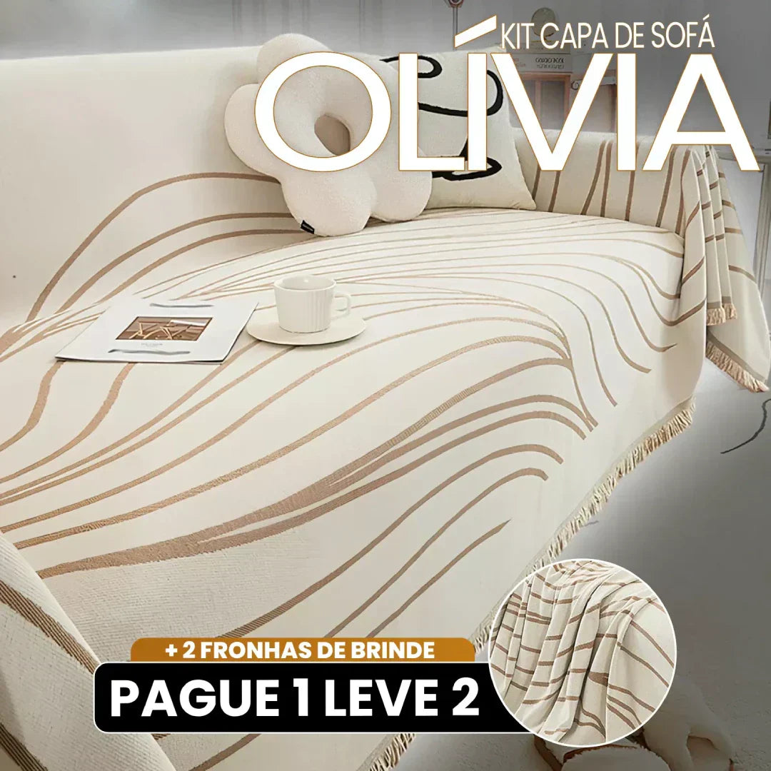 [Pague 1, Leve 2] Capa de Sofá Olívia (Toque Suave Que Abraça Seu Sofá!) + BRINDE: 2 Fronhas