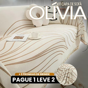 [Pague 1, Leve 2] Capa de Sofá Olívia (Toque Suave Que Abraça Seu Sofá!) + BRINDE: 2 Fronhas