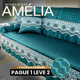 [Pague 1, Leve 2] Capa de Sofá Amélia (A Delicadeza Que Abraça Seu Sofá!) + BRINDE: 2 Fronhas