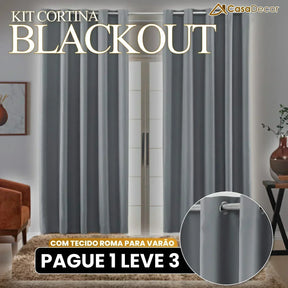 [Pague 1, Leve 3] Cortina Blackout com Tecido Roma Para Varão de 2 Metros
