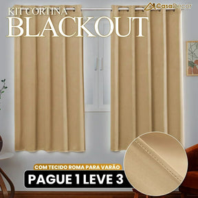 [Pague 1, Leve 3] Cortina Blackout com Tecido Roma Para Varão de 2 Metros