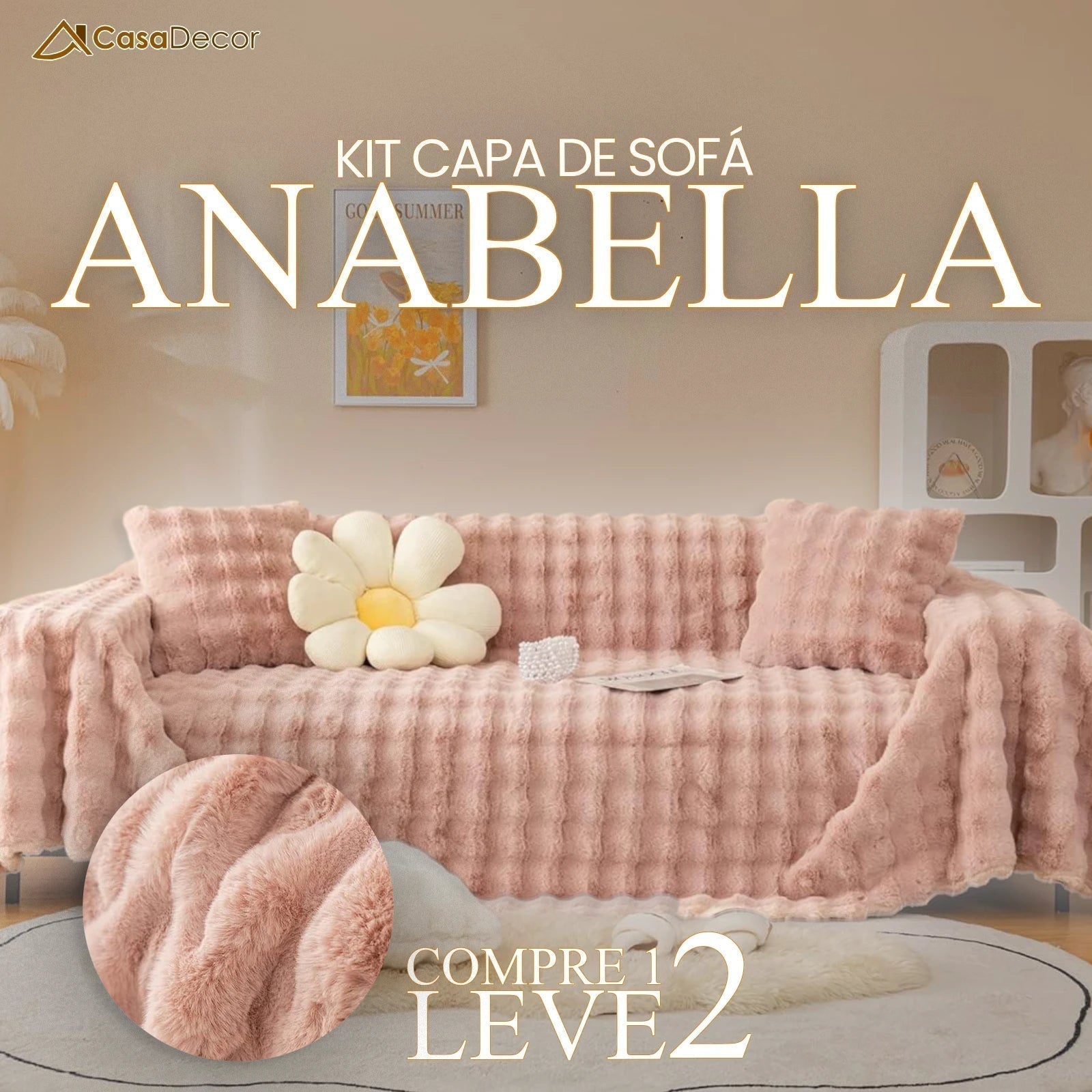 [Pague 1, Leve 2] Capa de Sofá Anabella (Transforme Suas Noites com Estilo!) + BRINDE: 2 Fronhas